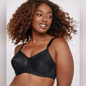 Bali Flower Full Coverage Underwire Bra Black 40DDD Comfort-U DF0180 NWT